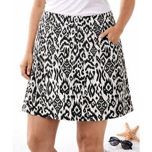 RipSkirt Hawaii Wrap Skirt Ikat Black White Womens Large Adjustable Travel Beach